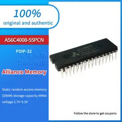 Original genuine AS6C4008-55PCN AS6C4008 SRAM static random access memory IC chip package PDIP-32