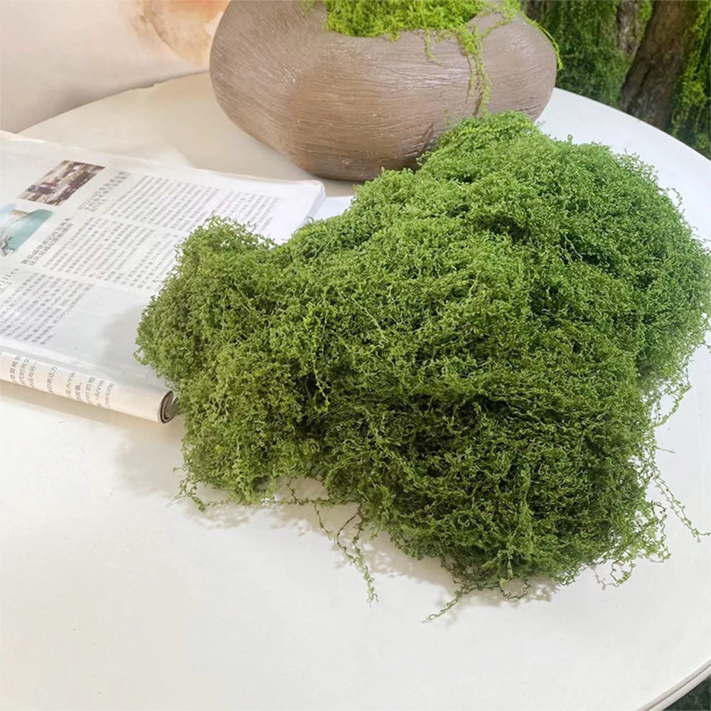 50g Fake Moss DIY Crafts Grass Artificial Moss Faux Preserved Moss Green Plants Home Room Garden Decor Mini Landscape Fake Grass