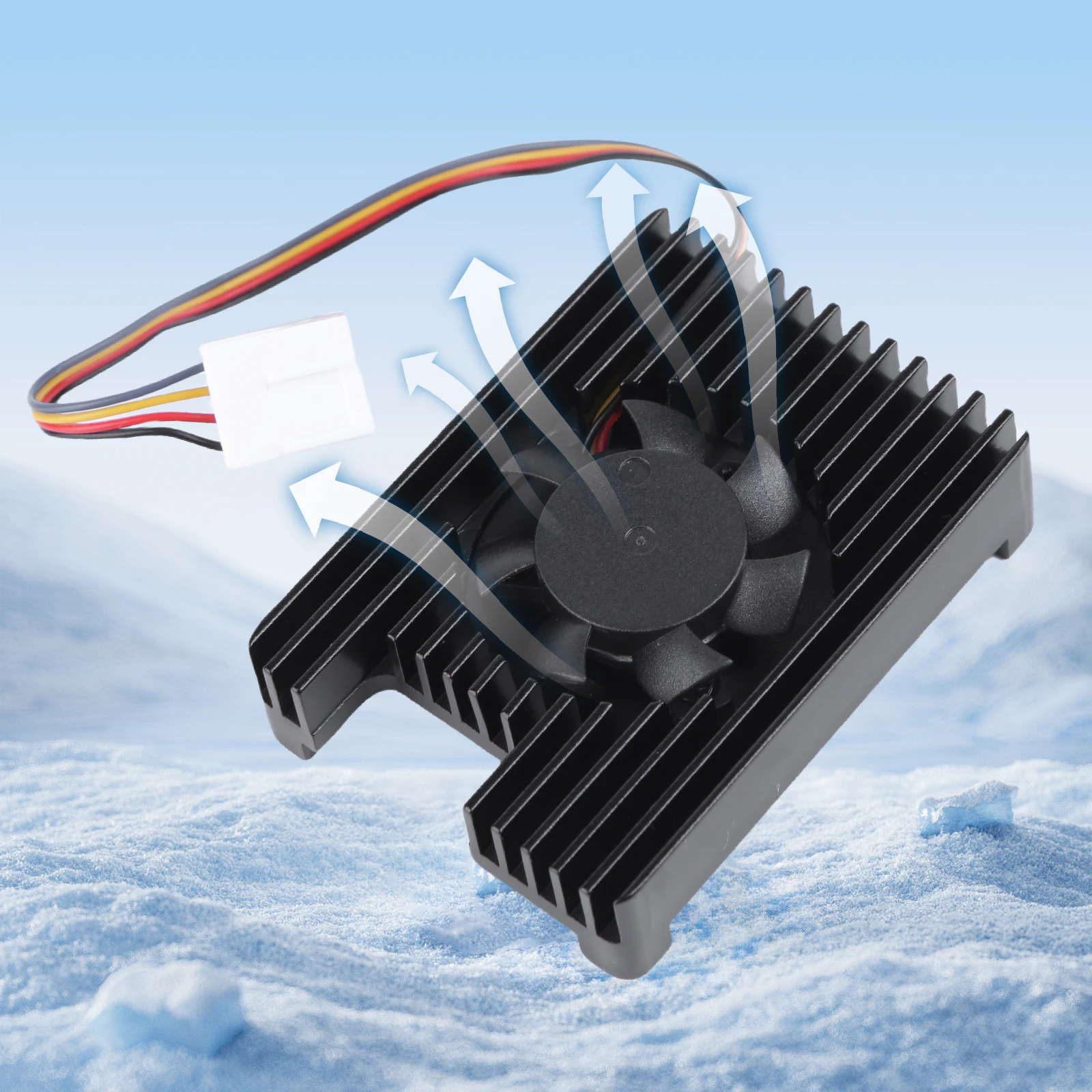 

Охлаждающий вентилятор для вычислительного модуля Raspberry Pi 4 см4, активный радиатор из алюминиевого сплава, регулируемая скорость, быстрое рассеивание тепла