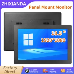 18.5 Inch 1920*1080 Panel Mount Industry Monitor LCD Capacitive Resistive Touch Screen Display With VGA HDMI USB Interface