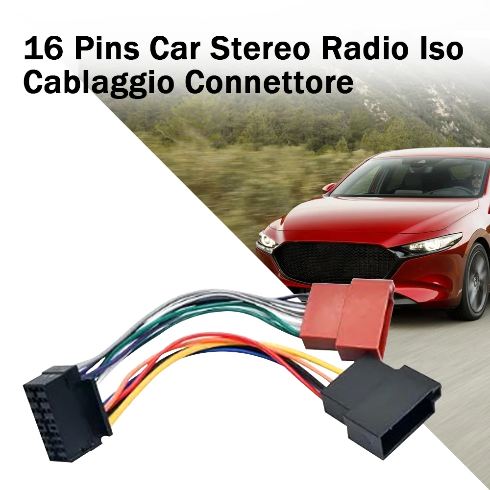 Per SONY 16 Spille Car Stereo Radio Piombo Loom ISO Cablaggio del Connettore Adattatore NUOVO