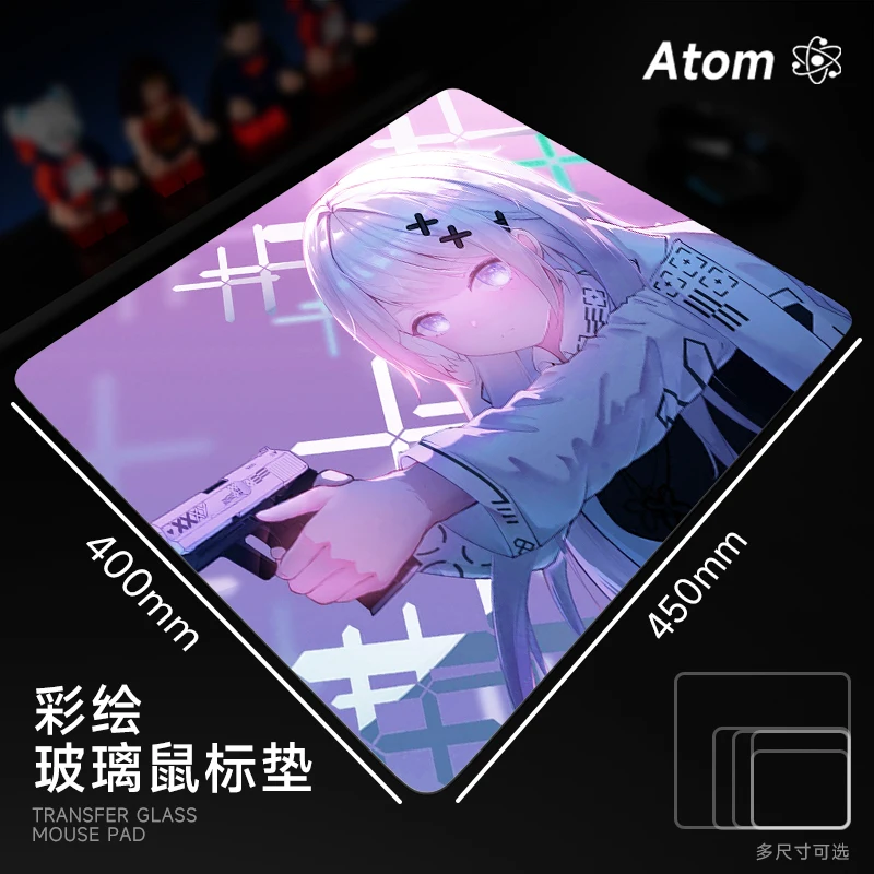 

Atom Mouse Pad Photovoltaic Glass Custom Tempered Upgrade Smooth FPS Esports Computer Accessory Gaming Office Desk Mat Home Pad