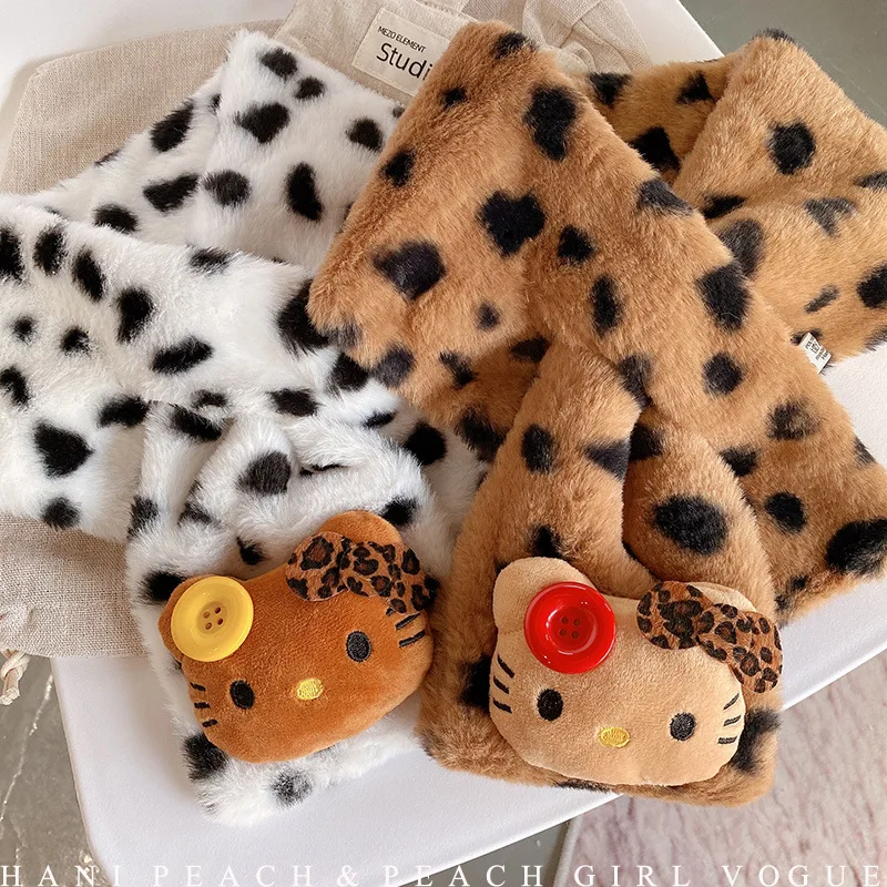 

Miniso осень-зима пушистый шарф Майяра с леопардовым принтом морозостойкий и теплый модный нишевый универсальный мягкий и клейкий женский шарф