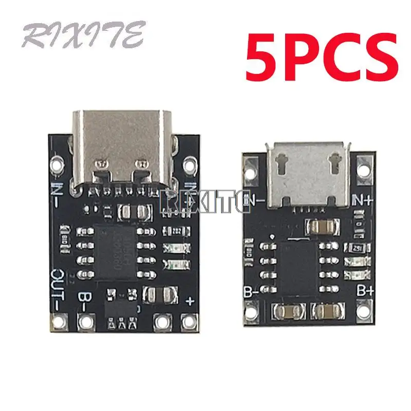 5PCS Typ-c/Micro USB Mini Lithium-Batterie Lade Modul Lade Board 1A 3,7 V 4,2 V TP4056 18650 Ladegerät Modul