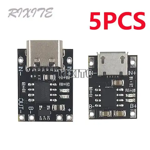 5PCS Type-c/마이크로 USB 미니 리튬 배터리 충전 모듈 충전 보드 1A 3.7V 4.2V TP4056 18650 충전기 모듈