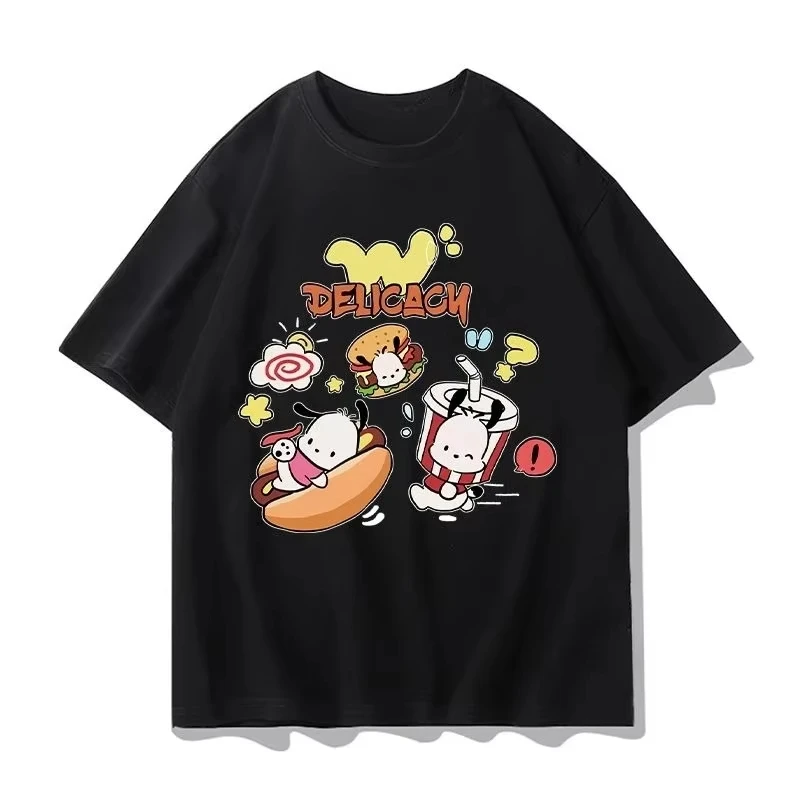 

2026 Mini New Pochacco Cartoon T-shirt Summer Sanrio Surround Comfortable and loose children's clothing