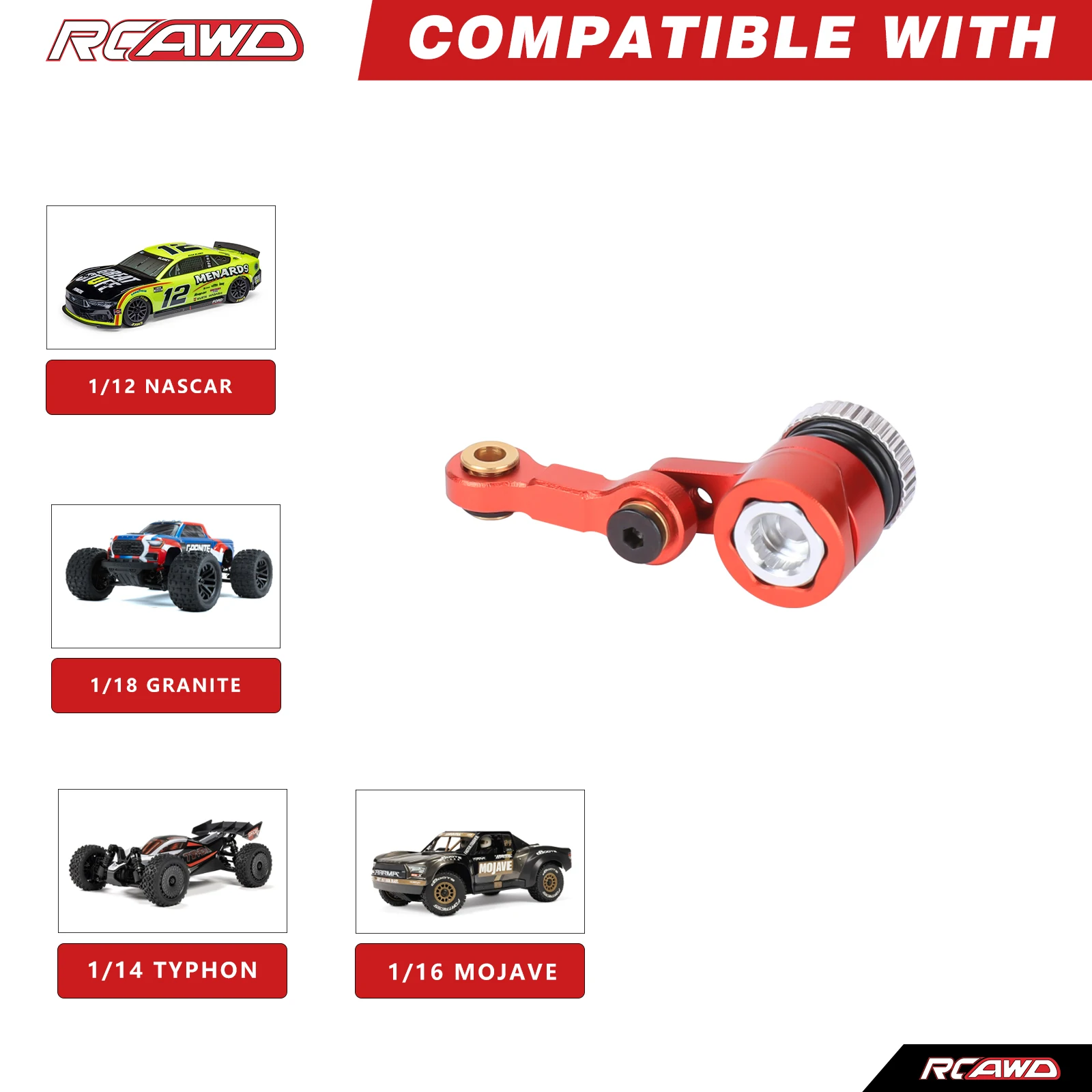 

Комплект сервоприводов RCAWD с рулевым механизмом для ARRMA 1/14 GROM GRANITE TYPHON MOJAVE, улучшенные детали для установки сервоприводов Losi