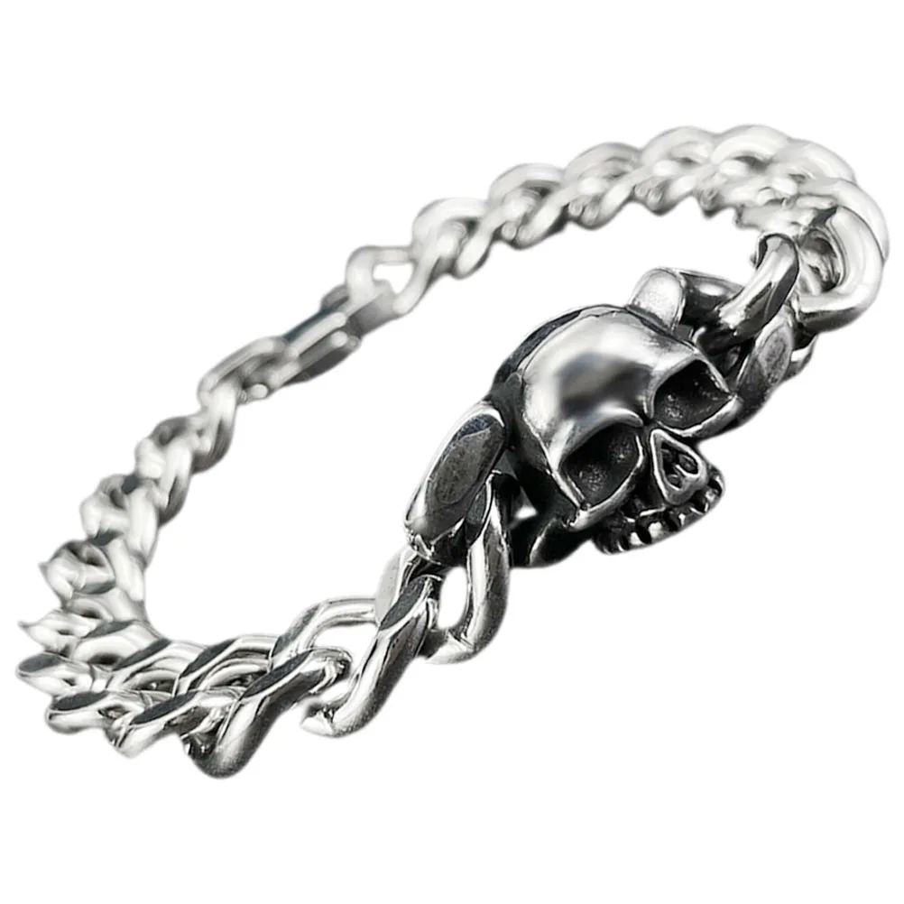 

Punk Skull Bracelet Metal Wristband Gothic Hip Hop Chic Fashion Wrist Jewelry for Club Events Punk Bracelet