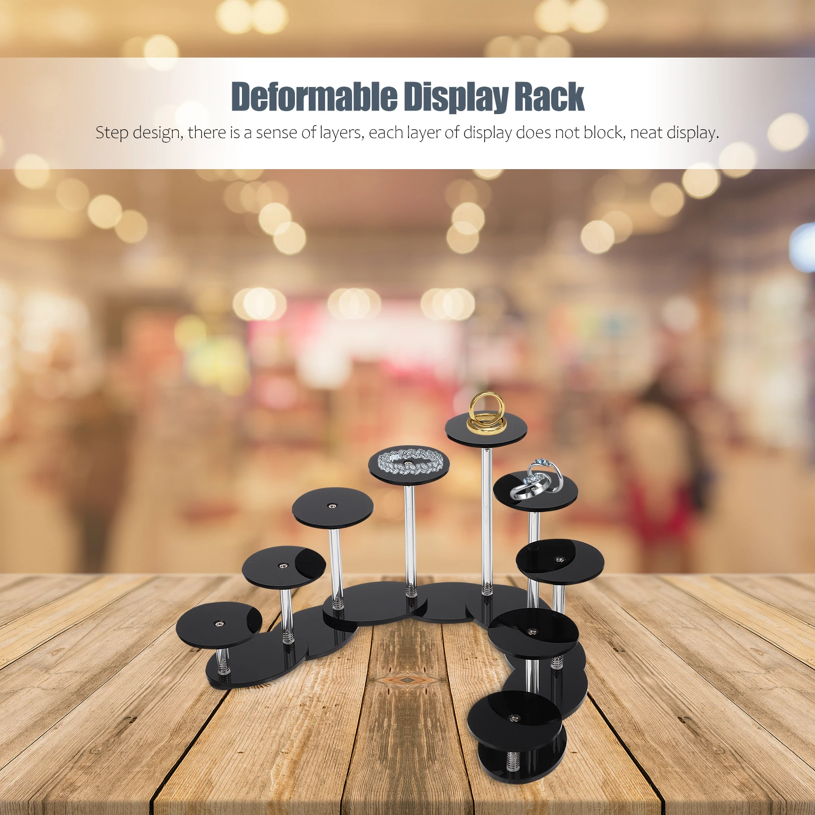 

Acrylic Display 9 Layers Black Deformable Step Jewelry Display Rack Type Jewelry ganizer Storage St Showpiece Stylish Design