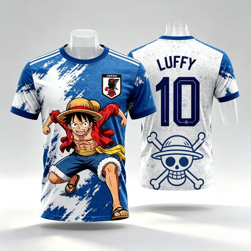 Japan One Piece Luffy Football Jersey Men T-shirt Football Special Jersey Kit Men's Quick-Drying Sweatshirt FamilyMatching