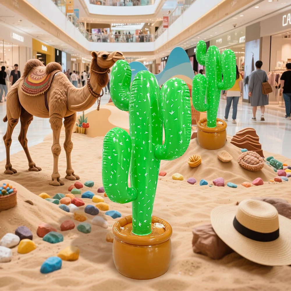 Inflatable Cactus Potted Plant - Ideal for Tropical - themed Parties, Poolside & Home Decor