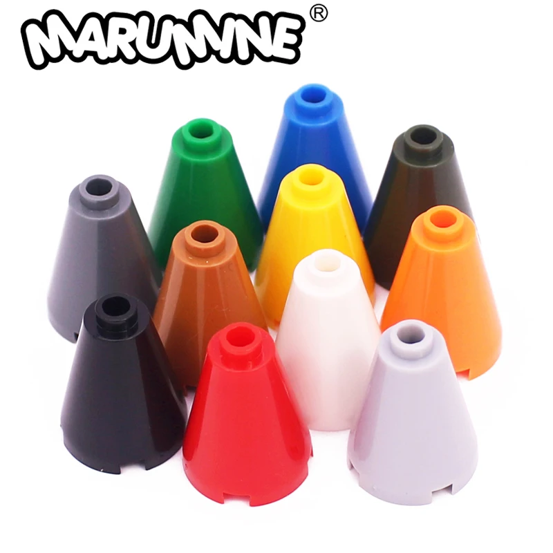 MARUMINE MOC 100PCS Classic Creative Technology Blocks Bricks 3942 Accessories 2x2x2 Conical Tower Top DIY Bulk Toy parts Gift