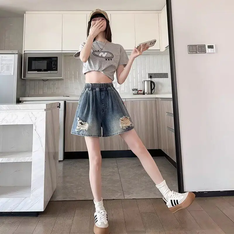 

Summer New American Sle Men's orts Casual Thin Design Loose Large Size Sport Leisure Five-Quarter Pants High Waist Wide L...