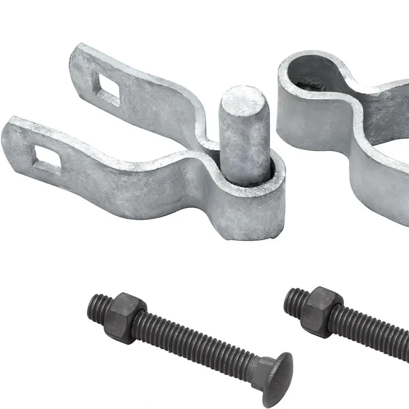 【Big Deal】Galvanized Steel Chain Link Fence Gate Hinge Kit- 2 Set, 1-3/8