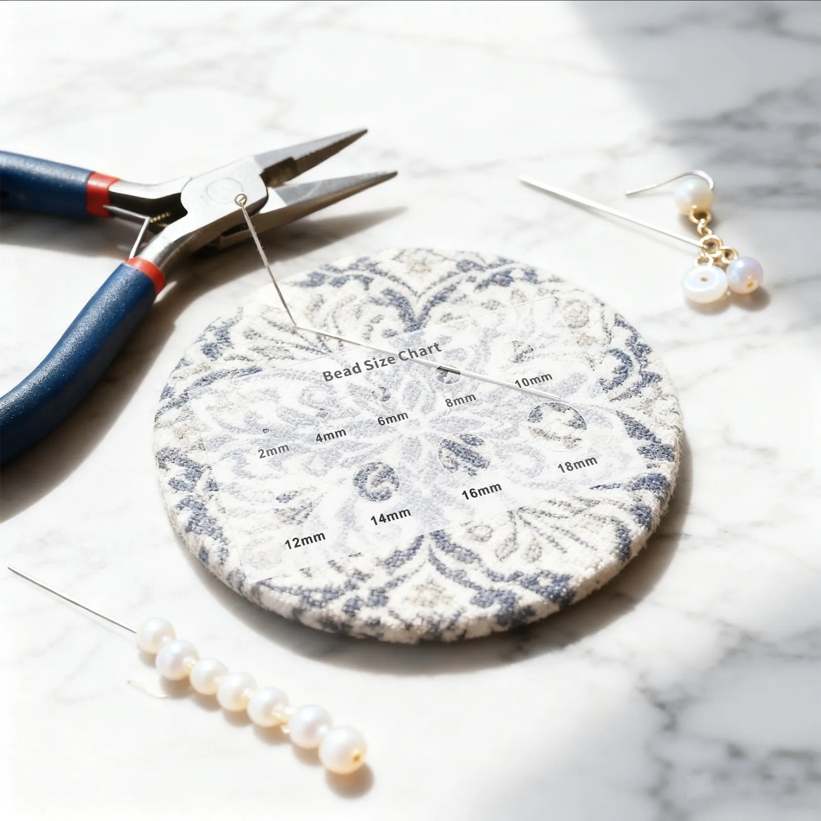 

Professional Acrylic Bead Size Template Board 2 4 6 8 10 12 14 16 18Mm Jewelry Measuring Tool for Crafting Bracelets Necklaces