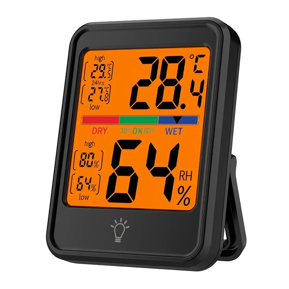 Electronic Digital Temperature Humidity Meter With Magnet Backlight Large Screen