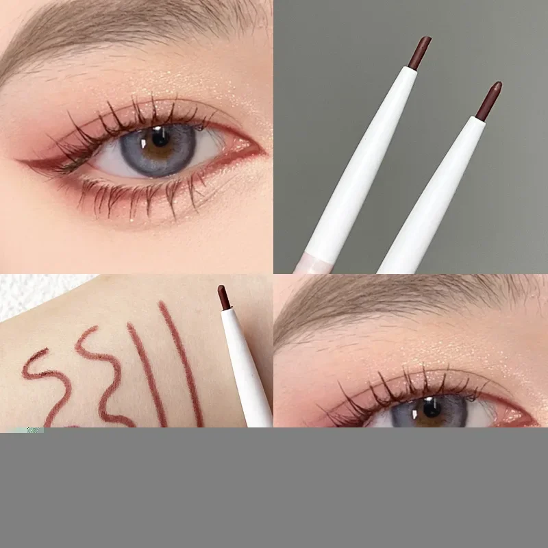 Matita gel per eyeliner liscia e impermeabile Eyeliner marrone nero Morbido facile da indossare Penna correttore opaca ad alto pigmento Trucco occhi duraturo