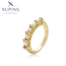 Xuping Jewelry New Arrival Light Gold Color Circle Shape Ring for Women Girls Wedding Commemoration Day Gift X000985495