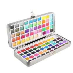 50/90/100 Kleur Professionele Aquarel Verf Set Draagbare Glitter Aquarel Pigment Beginner Tekening Art Supplies Voor Kunstenaar