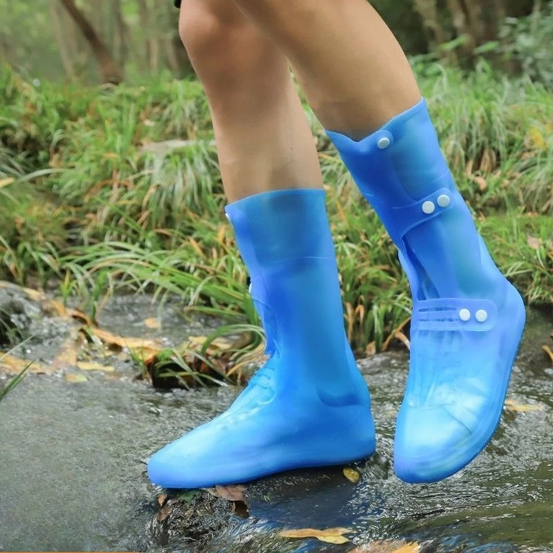 Waterproof Shoe Covers Unisex Thickened Wear Resistant Rain Boot Covers High Top Reusable Shoe Protectors for Men Women Kids