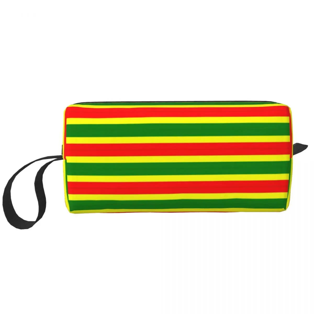 Custom Fashion Rasta Stripe Rasta Travel Toiletry Bag for Women Jamaican Makeup Cosmetic Bag Beauty Storage Dopp Kit