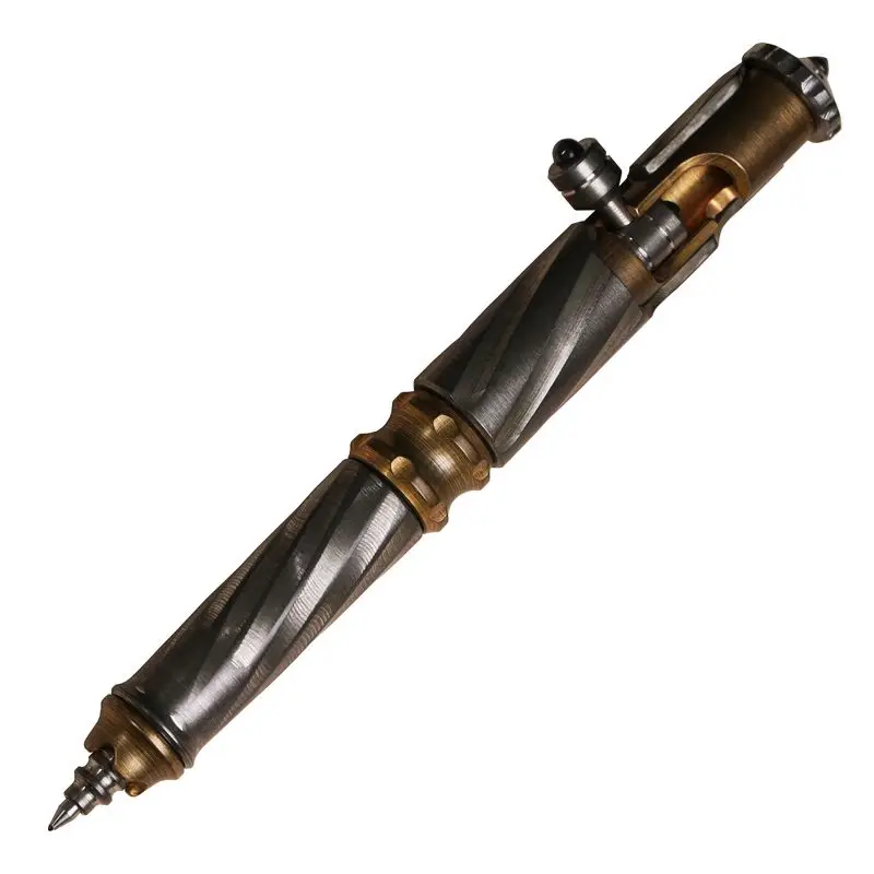 Spiral Tactical Pen Titanium Alloy Brass Decomposition Portable Writing Self-defense Broken Window Multi-function Bolt EDC