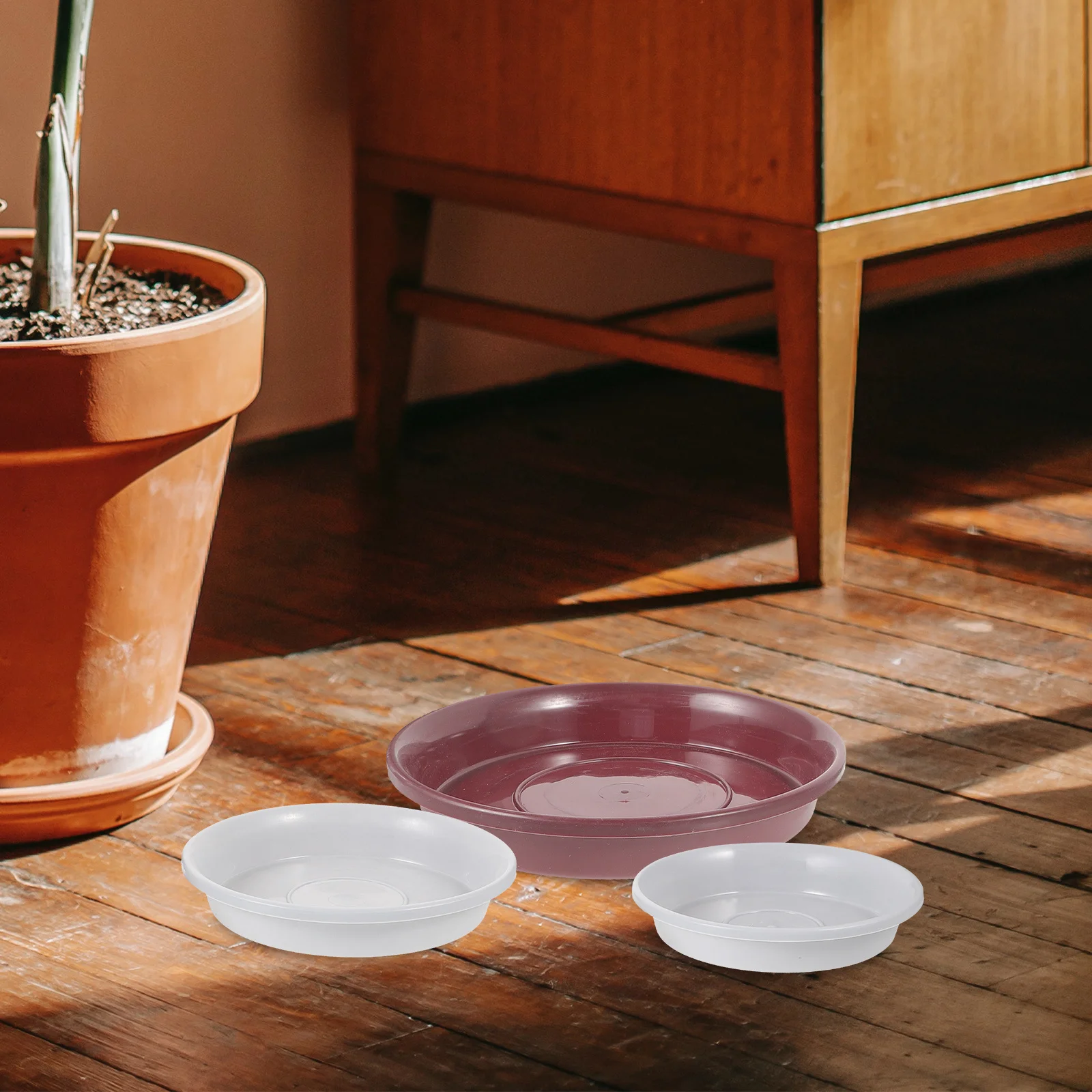 

12Pcs Plant Saucers for Pots Round Plastic Flower Pot Trays Keep Floors Clean Multi-Use Drainage Collection Dishes