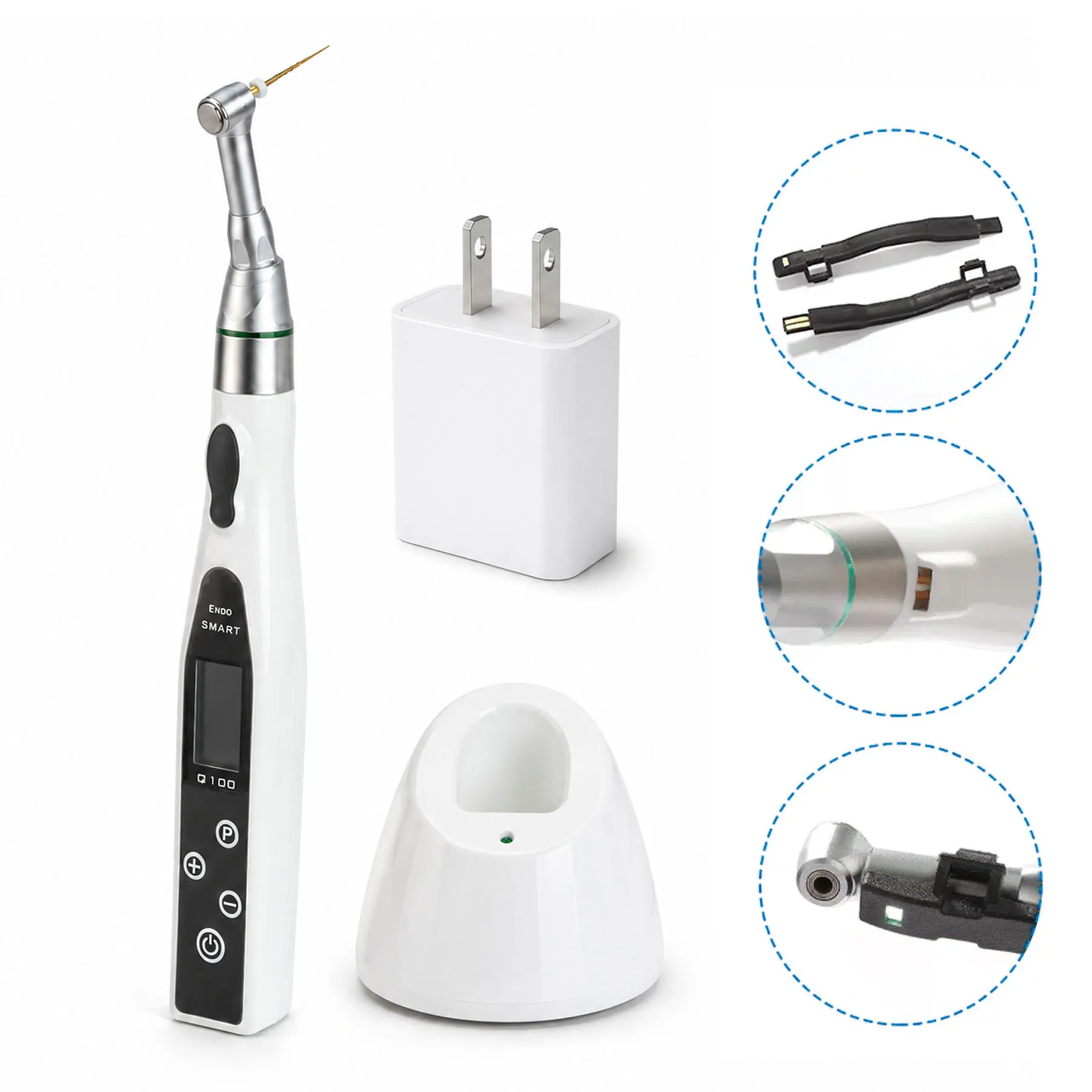 Motor Endodóntico Inalámbrico Dental con Contraángulo 16:1 LED, Terapia Inteligente para Conductos Radiculares, Herramienta Odontológica con 9 Programas, Almacén Local