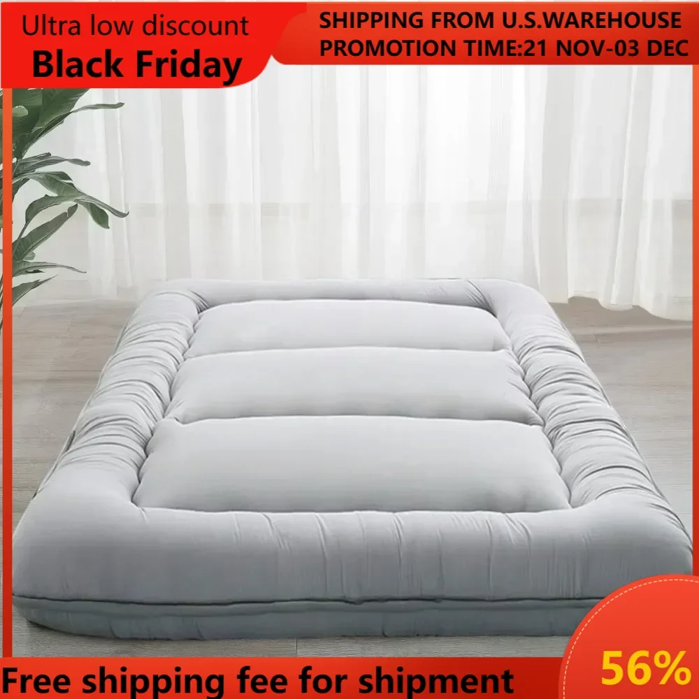 

6" Extra Thick Japanese Floor Mattress Futon Mattress, Foldable Mattress Tatami Pad Floor Mattress for Adults Floor Bed Roll Up