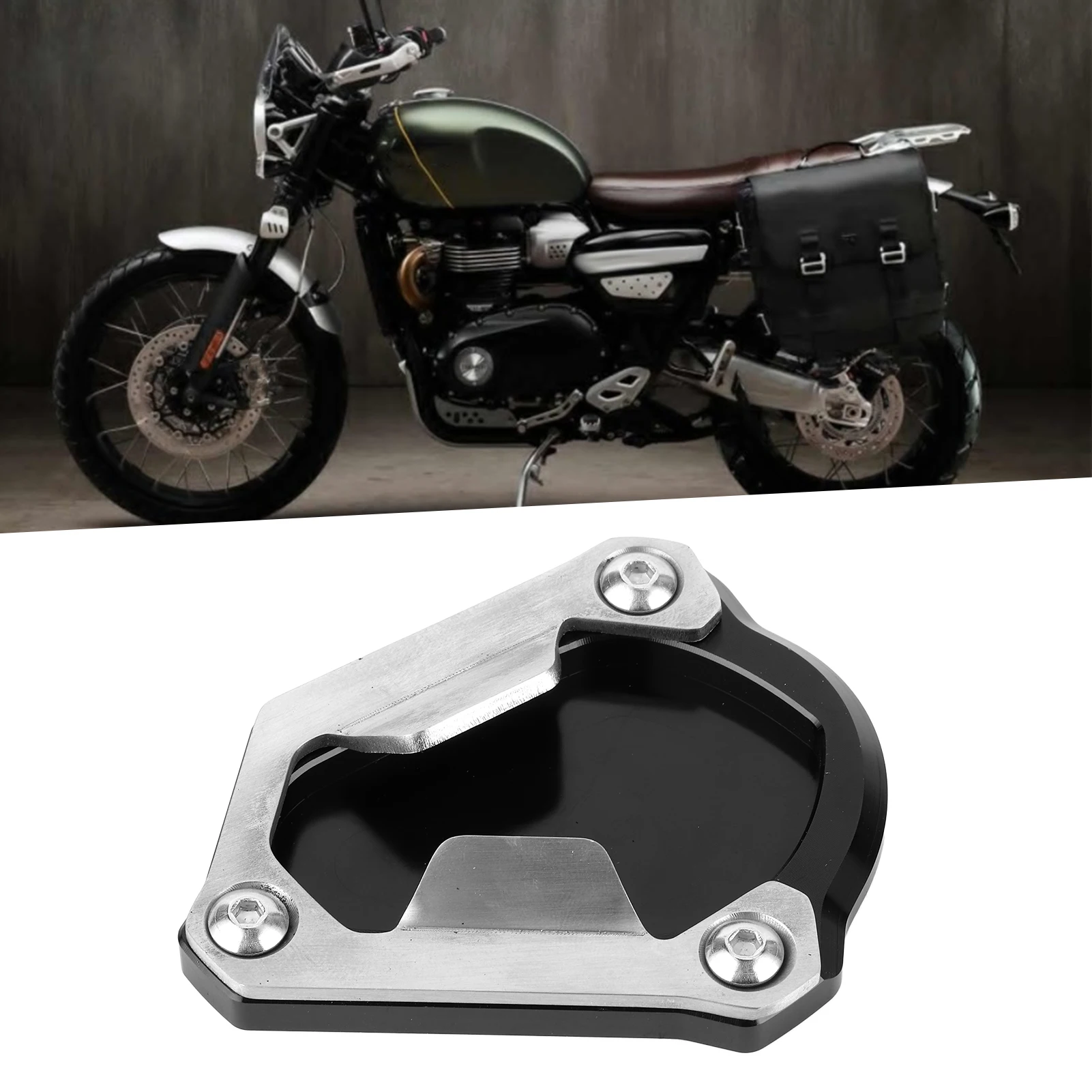 Motorcycle Kickstand Extension Pad Side Stand Enlarger For Triumph Scrambler 1200XC 1200XE 2019-2020 Motorcycles Accessories