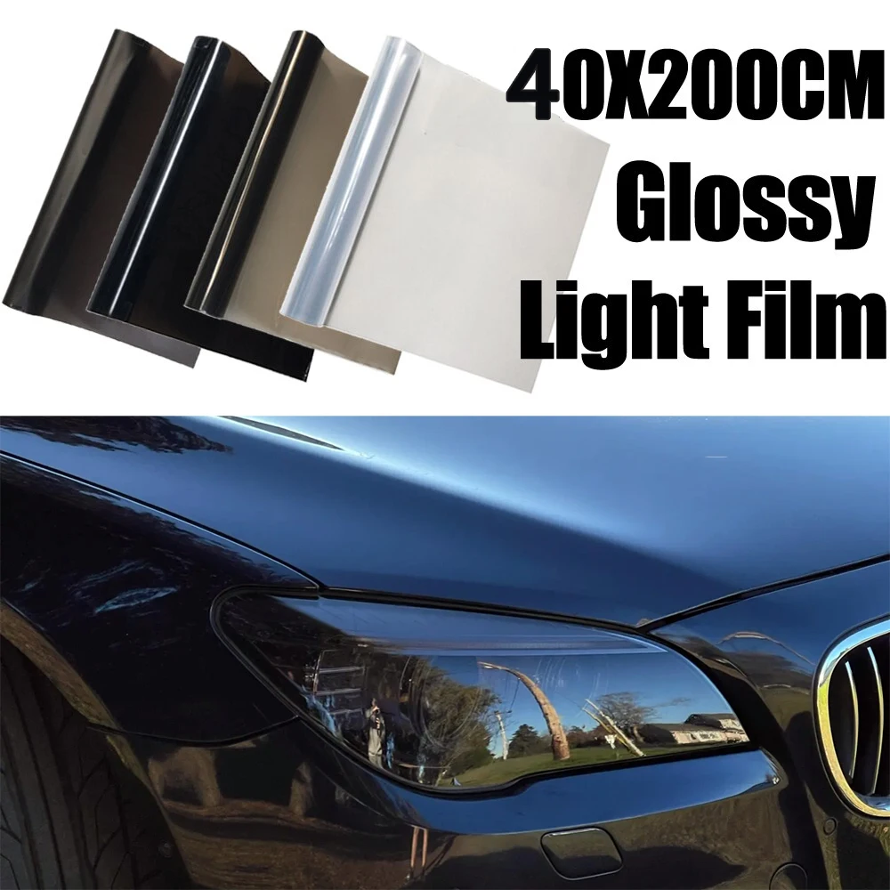 40cmx200cm Car Headlight Tint Film Smoke Fog Light Light Vinyl Film PVC Black Tint Vinyl Waterproof Film Car Sticker Accessories