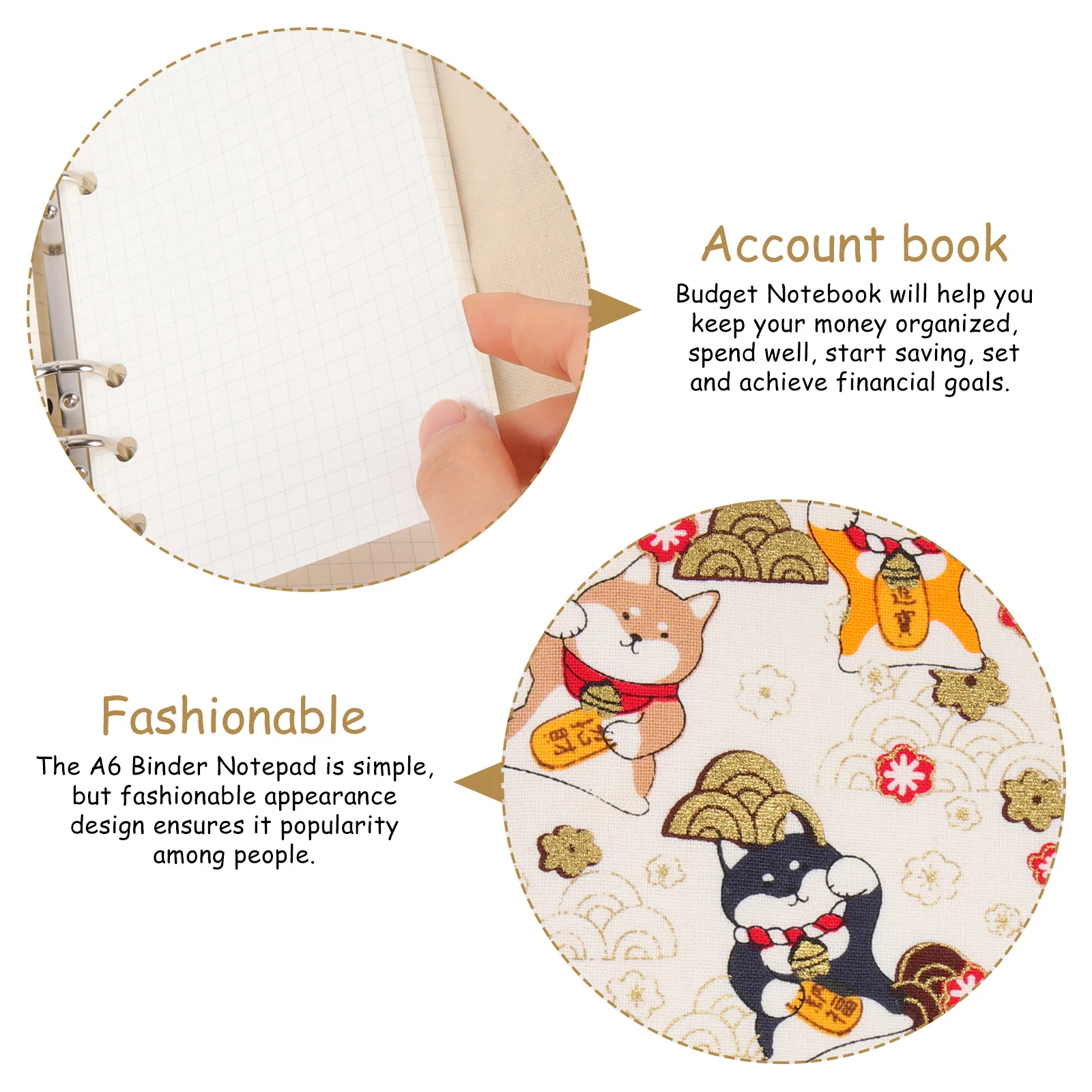 

1Set A6 Budget Binder Budget Planner Cartoon Notebook Japanese Style Money Saving Sheets Financial Organizer Notes