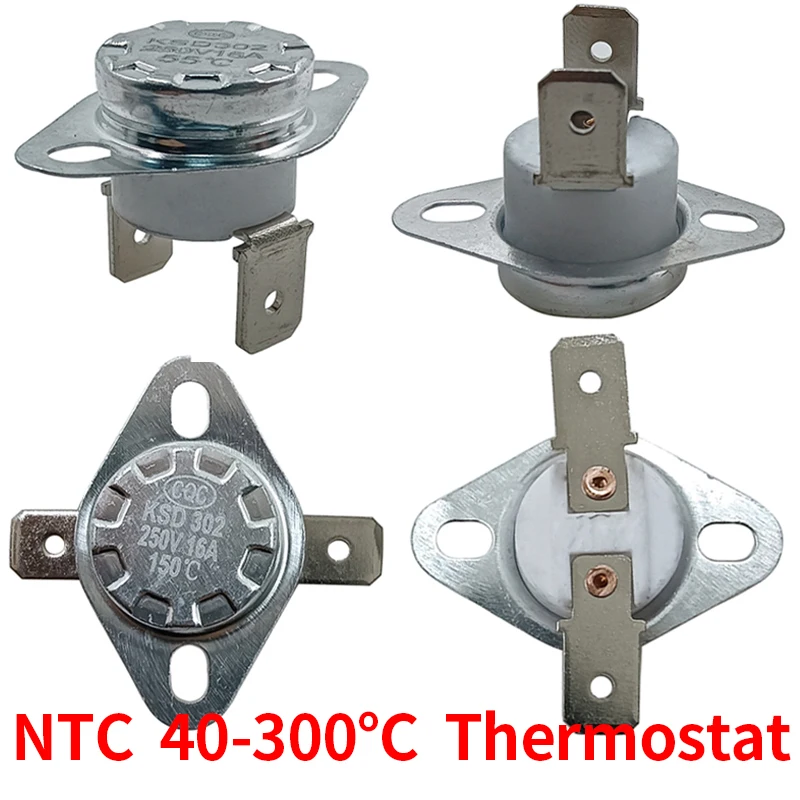 

100PCS Thermostat KSD302/KSD301 40-300C 16A250V Ceramics40C 60C80C 100C 120C 150C 200C 250C 300C 350degrees Normally Closed Open