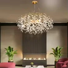 Crystal pendant light, luxurious and grand living room, bedroom, dining room,creative and personalized retro lighting