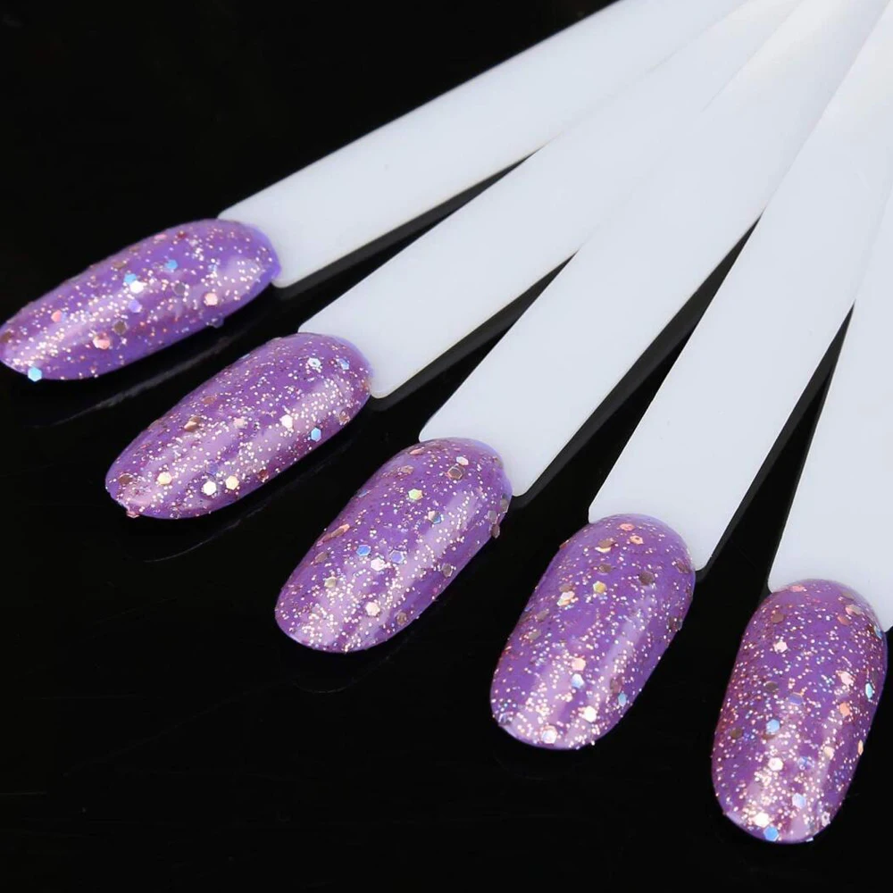 50 pièces/ensemble ovale couleur amande carte ongles affichage bâtons 15cm clair/naturel acrylique ventilateur échantillon ongles Gel affichage pour outil de Salon de manucure