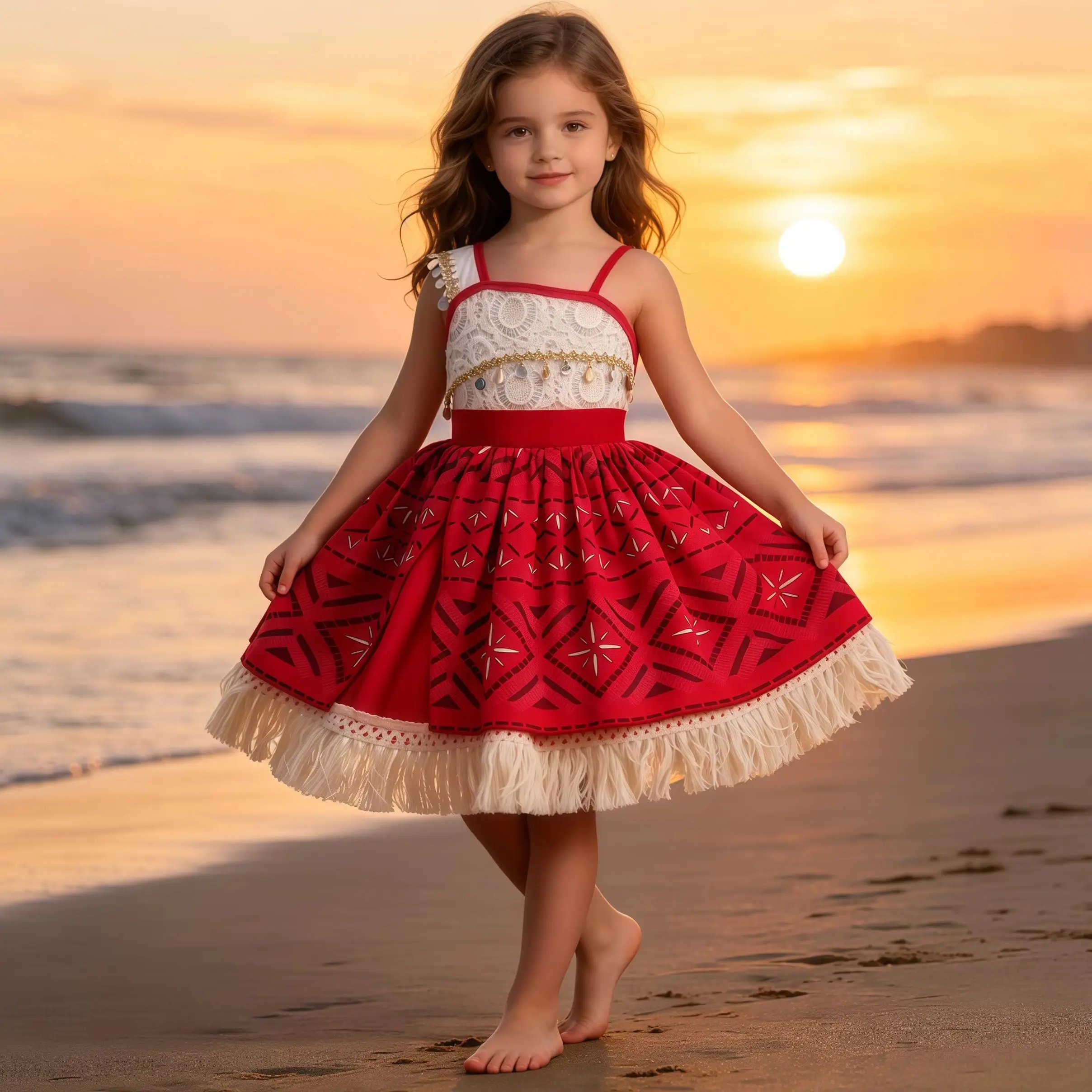 Vestido Informal de Moana para Niñas Pequeñas, Disfraz de Princesa Vaiana para Juego de Roles, Aventura Oceánica, Disfraz de Halloween para Niños, Disfraz para Fiesta de Halloween