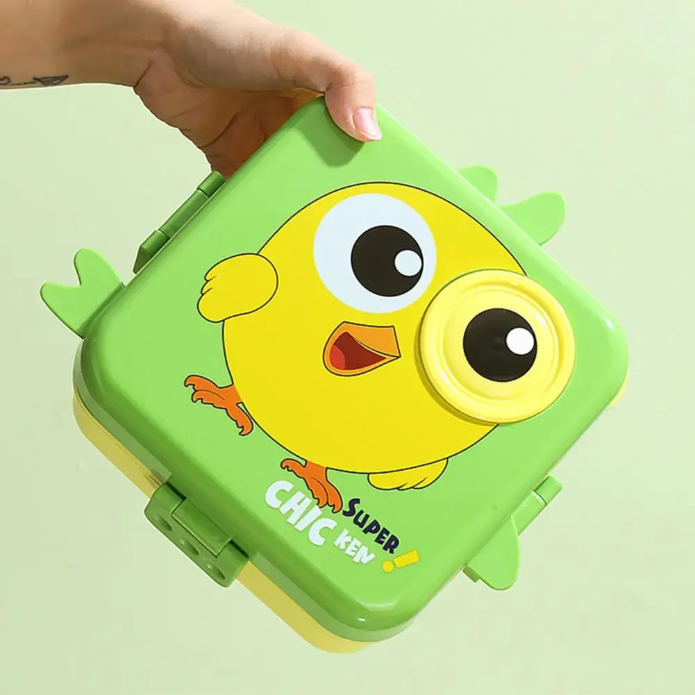 

1600ML Bento Lunch Box with 3-Compartment Leak-proof Cartoon Lunch Container with Sauce Cup BPA Free Portable Snack Box for Scho