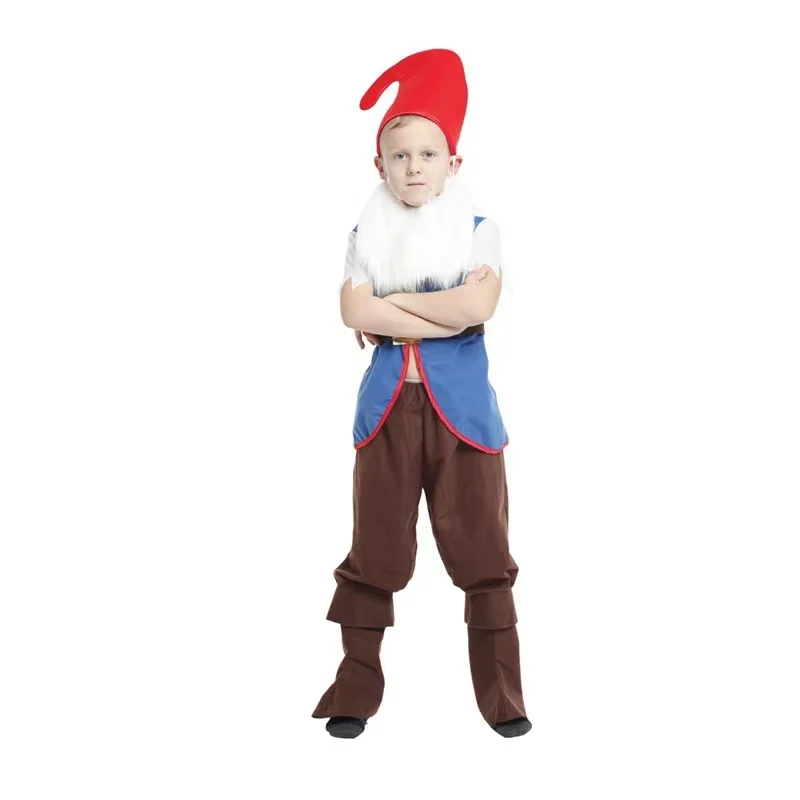 2024 Christmas Elf Costume Toddler Gnome Costume for Boy Halloween Carnival Party Fairy Tale Seven Dwarfs Cosplay for Kids