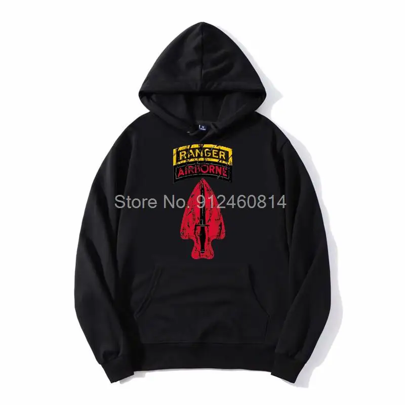 USASOC Delta Force w Ranger Tab SFOD-D - Distressed Hoodie Men Fleece Hoodies Hip Hop Hooded Sweatshirt Streetwear Harajuku