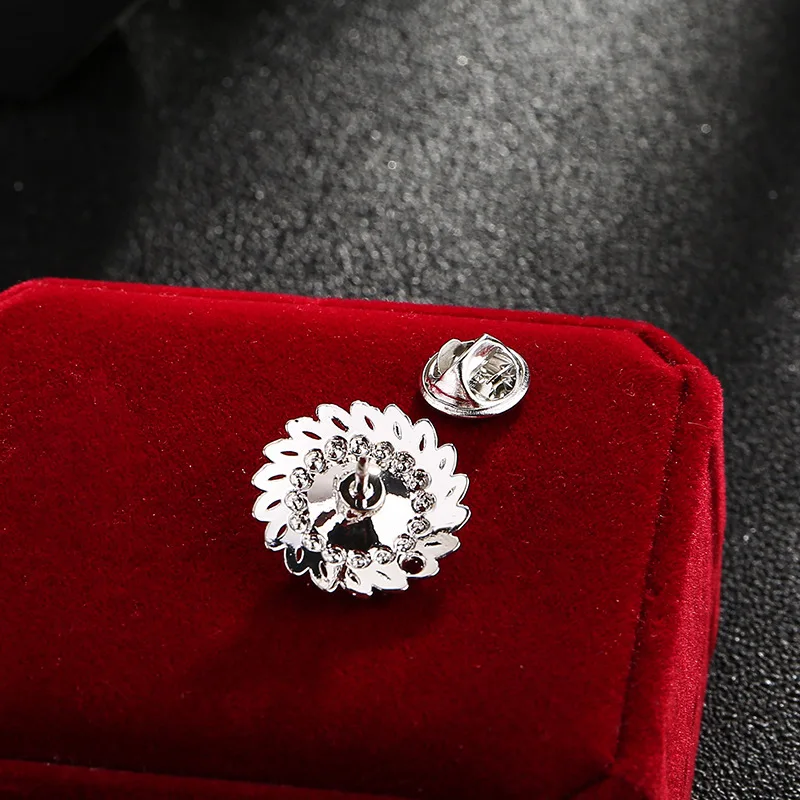 Wysokiej klasy Rhinestone kryształowa broszka szpilki moda koszula męska garnitur broszki stanik panie kołnierz Pin Luxulry biżuteria akcesoria — zdjęcie 4