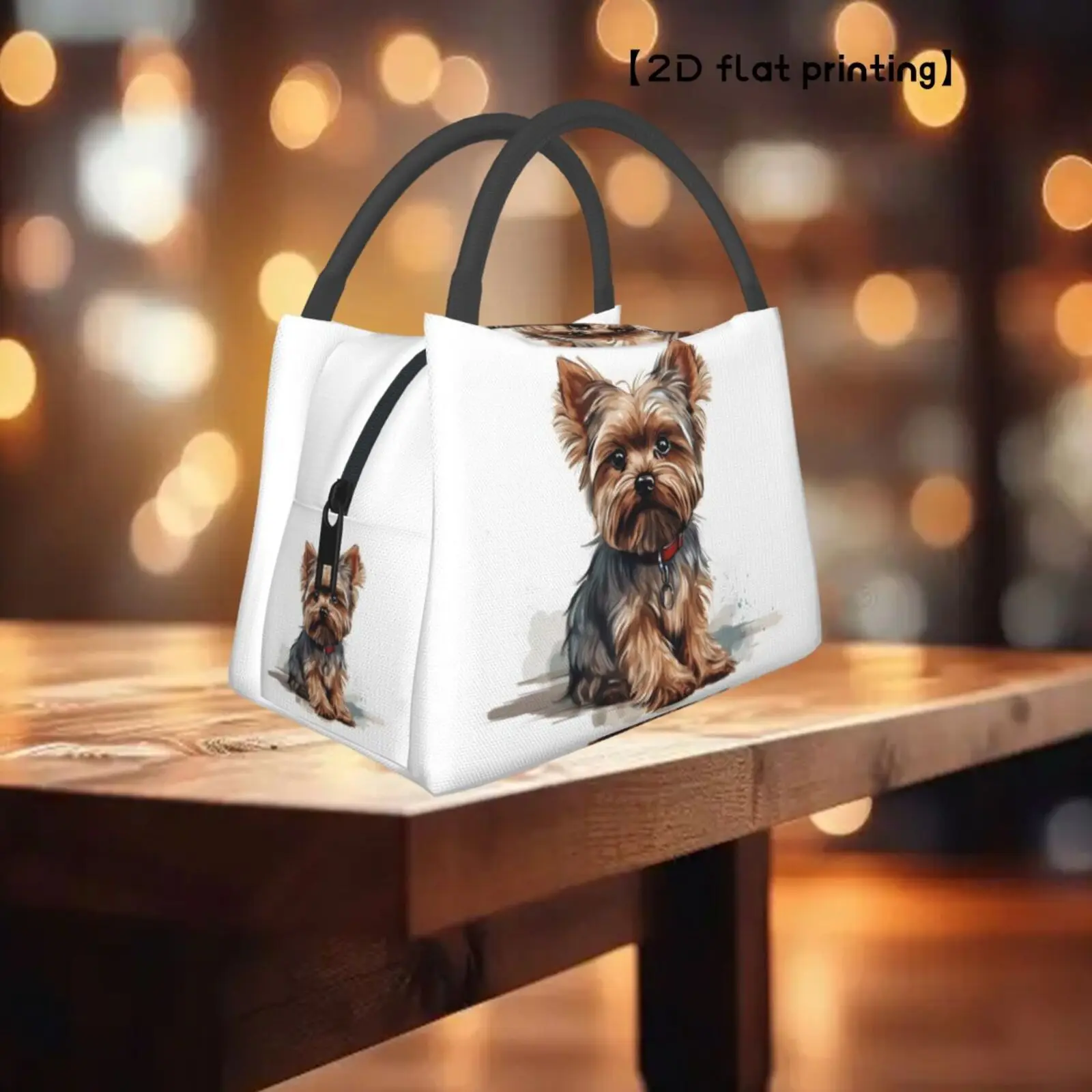 Yorkshire Terrier Lunch Bag Insulated Cooler Tote Reusable Picnic Travel Handbag