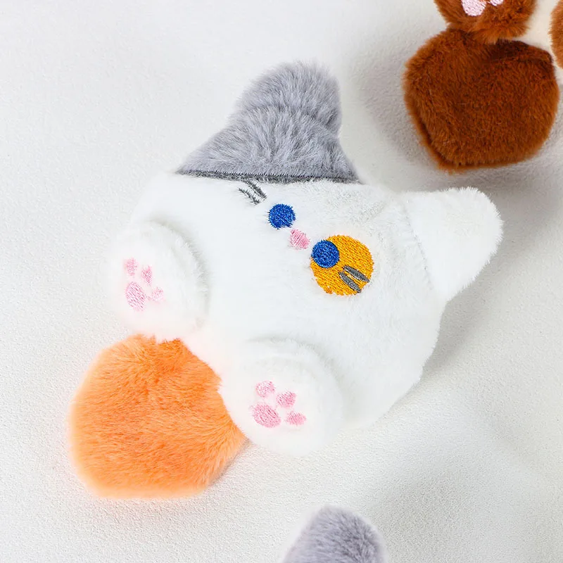 Cute Flat Square Cat Plush Toy, 4 Styles Kawaii Chubby Cat Stuffed Doll, Soft Fluffy Cat Pillow, Mini Cat Plushie for Gifts.