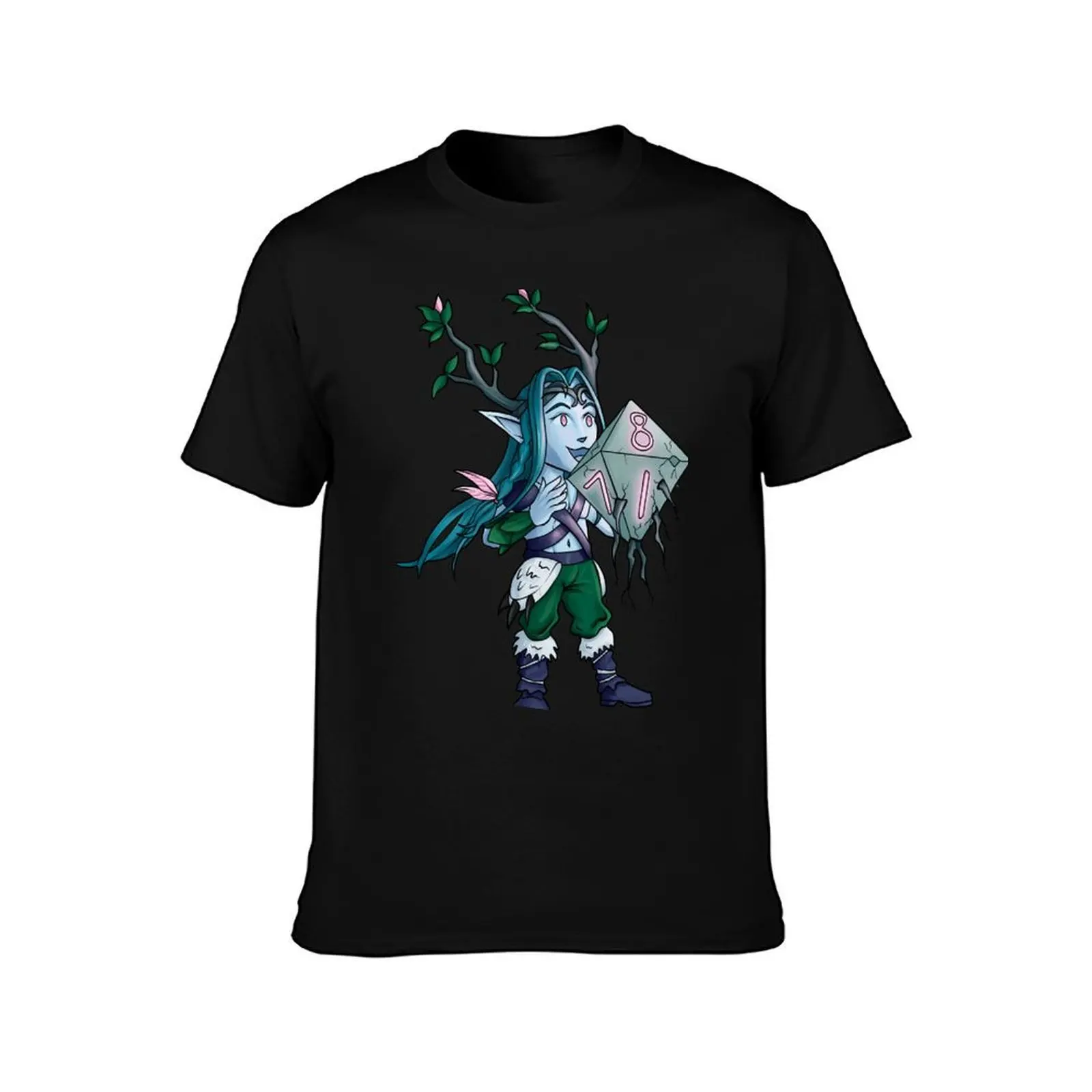 Druid T-Shirt, Summer Casual Cotton Tee, Oversized Streetwear Tops, Vintage Graphic Print, Loose Fit Short Sleeve, 100% Cotton