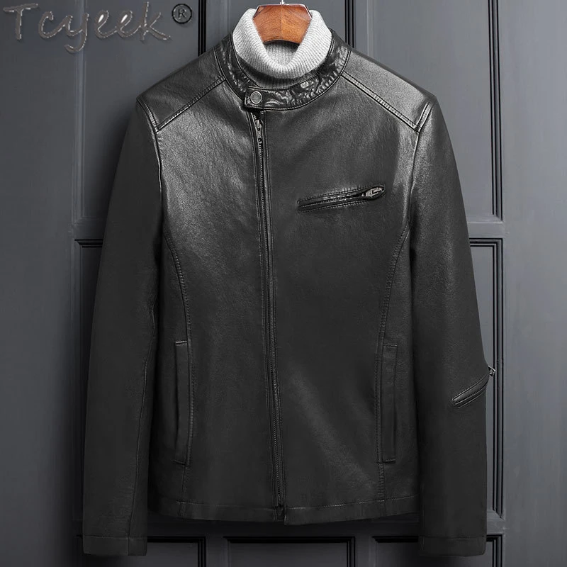 

Tcyeek Motocycle Jacket Korean Fashion Genuine Leather Man Jackets Spring Thin Real Sheepskin Coat Men Clothing Jaqueta Moto LM