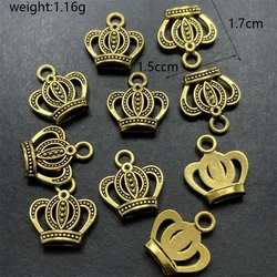 Accessorie Wholesale Vintage Crown Charm Pendant Bracelet DIY Men Women Jewelry Making Amulet Earring Necklace Findings Material