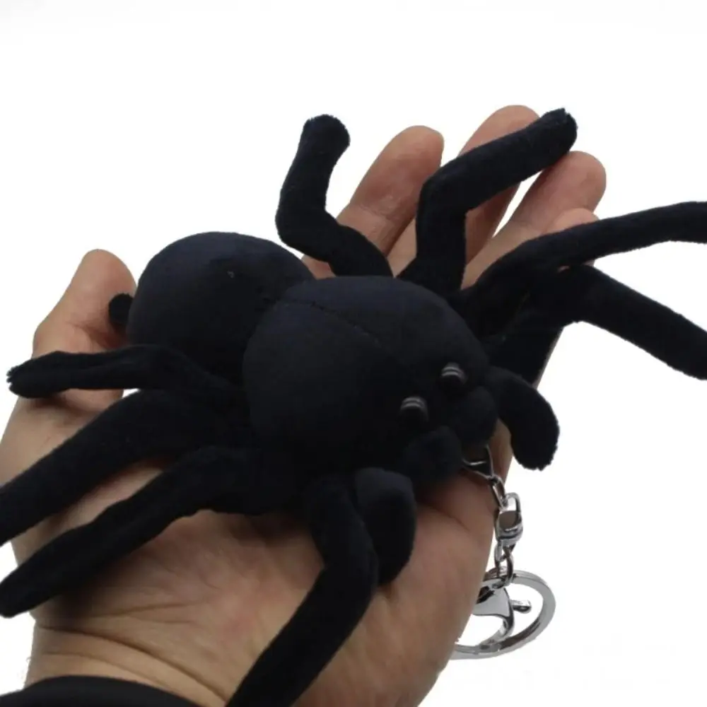 Funny Realistic Spider Keychain Stuffed Animals Spoof Toys Spider Keyring Cute Bag Pendant Spider Plush Toys Girls and Kids