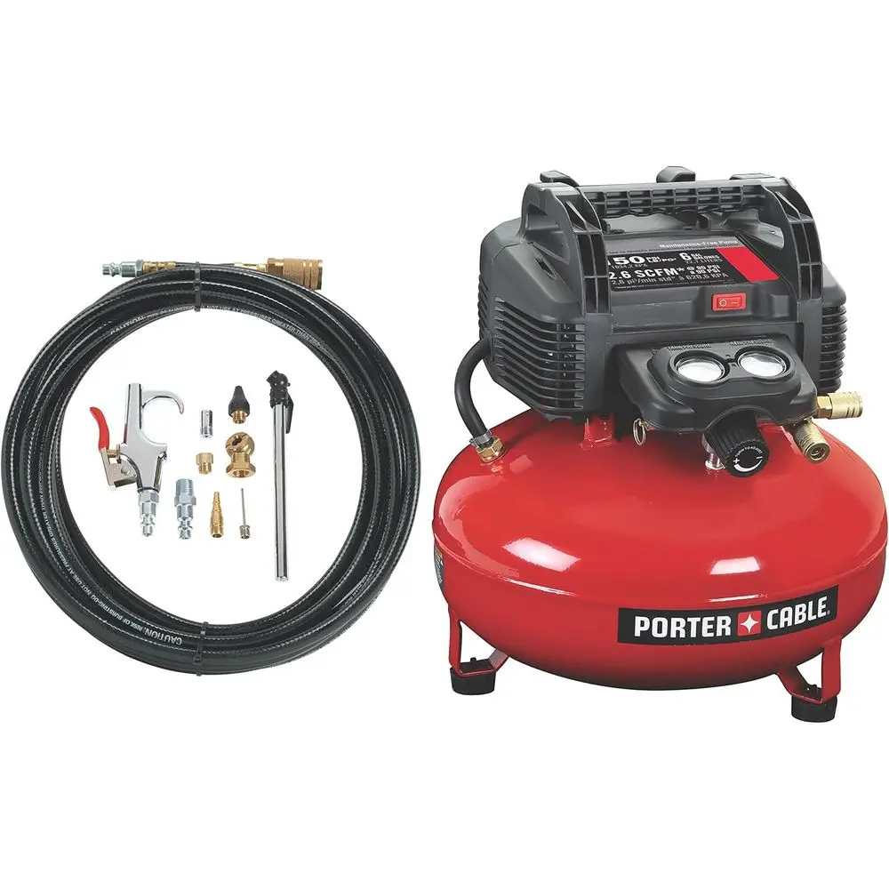 

6-Gallon 150 PSI Pancake Air Compressor with 13-Piece Accessory Kit
