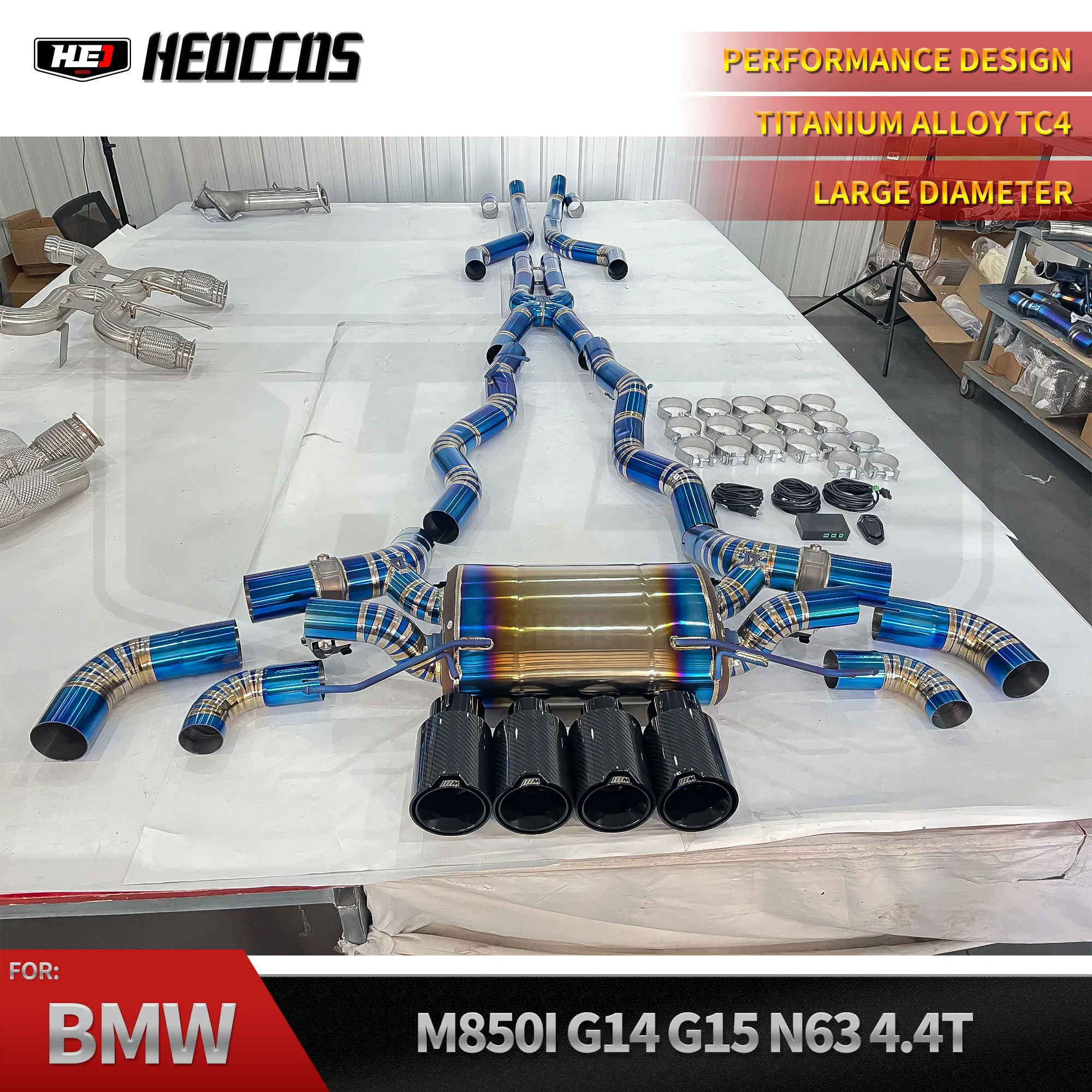 

HEO High Performance Exhaust Catback System for Bmw M850i 850i 4.4 V8 N63 Exhaust Electronic Valve Titanium