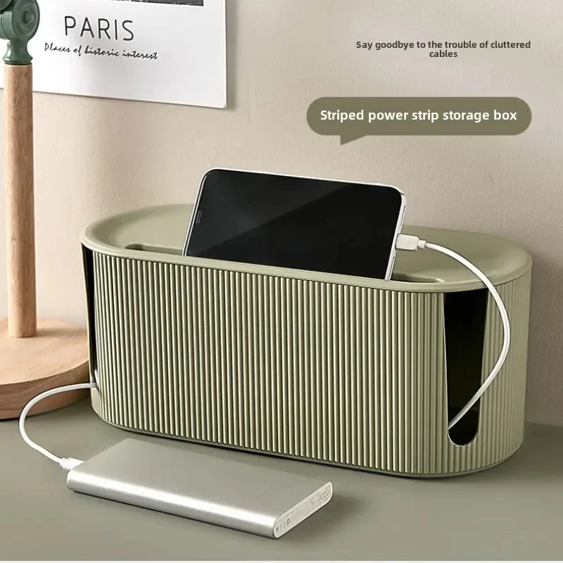 Large Cable Management Box Organizer Power Strip & Cords Sockets, Plugs, Chargers, Modem Dust Proof Home Office Desk Storage