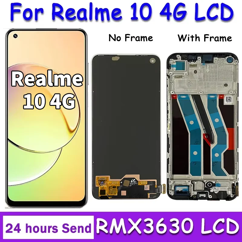 6.4 ”New AMOLED  For Oppo Realme 10 RMX3630 LCD Display Screen Touch Panel Digitizer Assembly Realme 10 4G Display